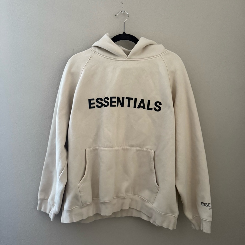 ESSENTIALS Fear Of God FW22 Pullover Hoodie in Buttercream Size XL - Picture 4 of 10